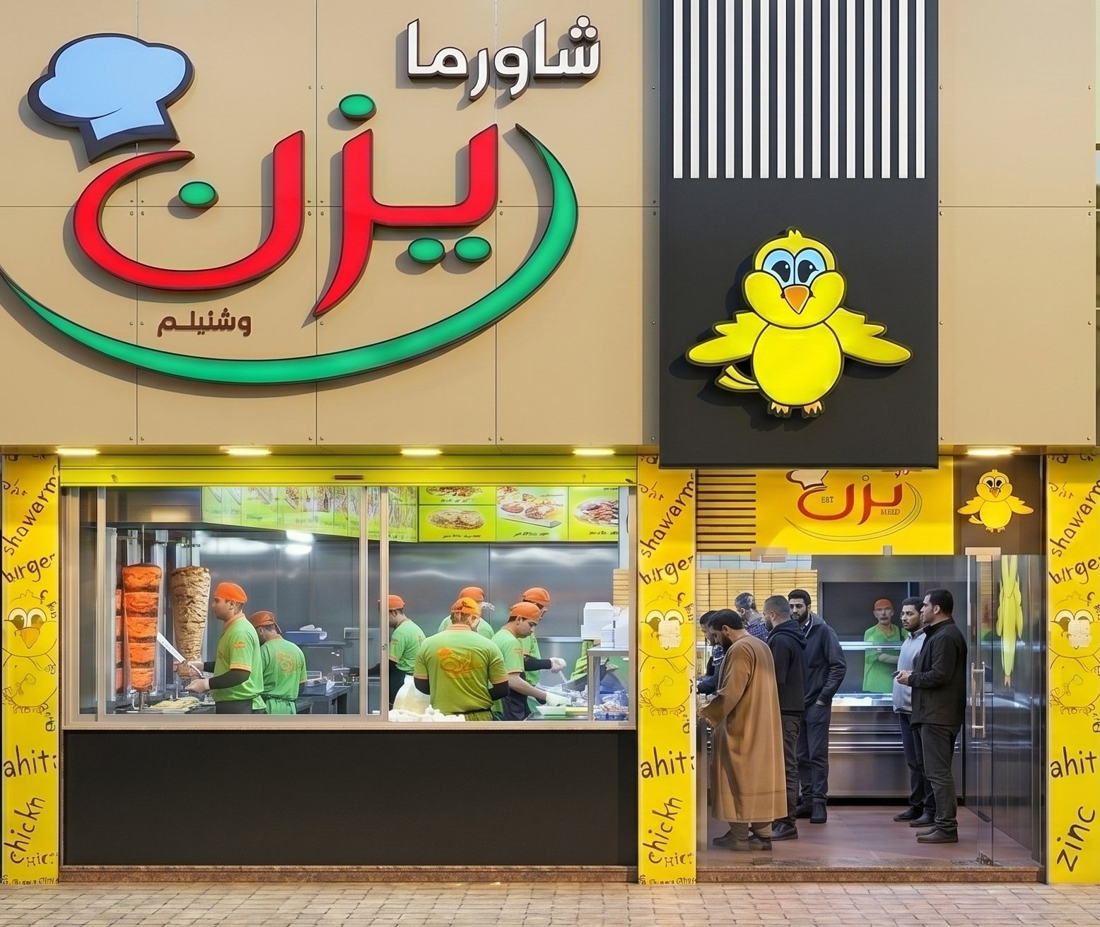 واجهة شاورما يزن فرع البيادر